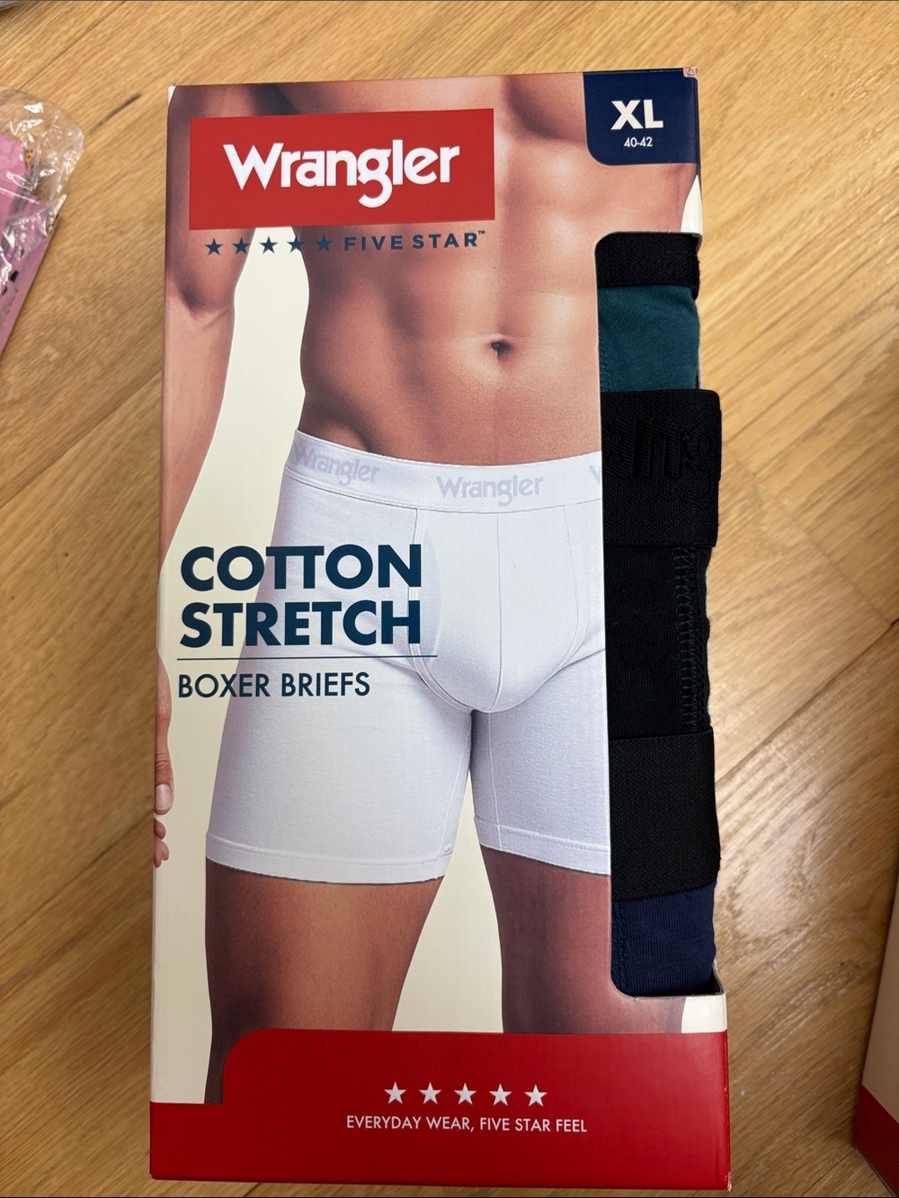 Wrangler Cotton Stretch Boxer Briefs - Black, Teal, Navy - XL